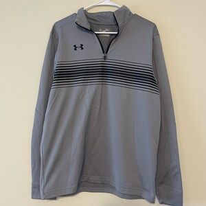 Under Armour Gray & Black Men's Quarter-Zip Performance Pullover